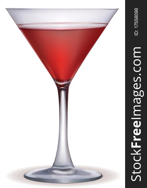 Illustration of cocktail glass on white background