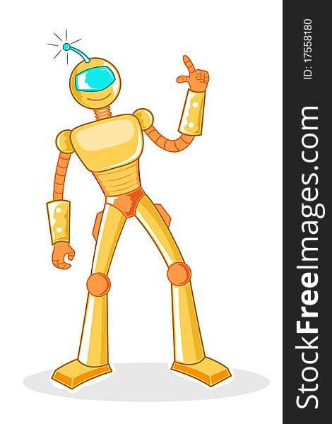 Illustration of creative robot on isolated background