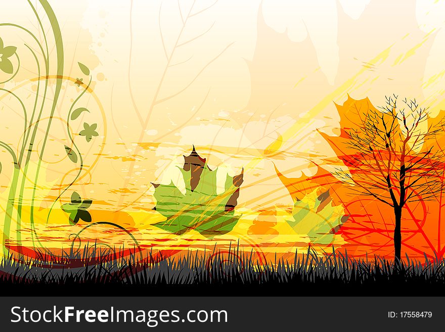 Abstract autumn card