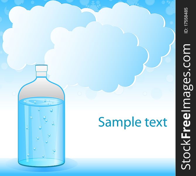 Illustration of clouds with water tank