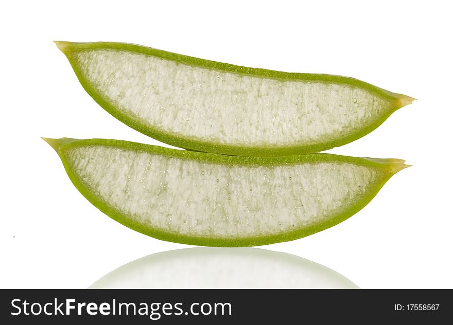 Pieces of steams of Aloe vera