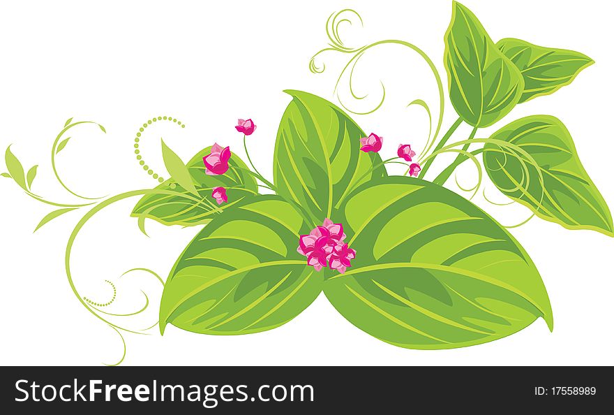 Spring bouquet isolated on the white. Illustration