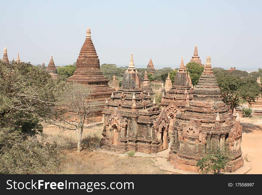 Old temples in Bagan in Myanmar. Old temples in Bagan in Myanmar