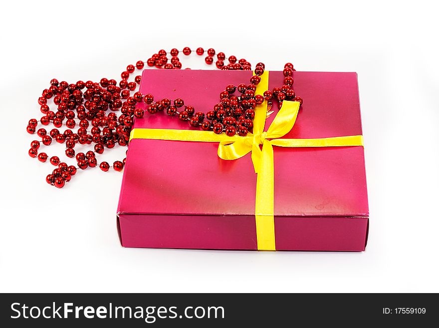 Gift wrap with red decorations. Gift wrap with red decorations