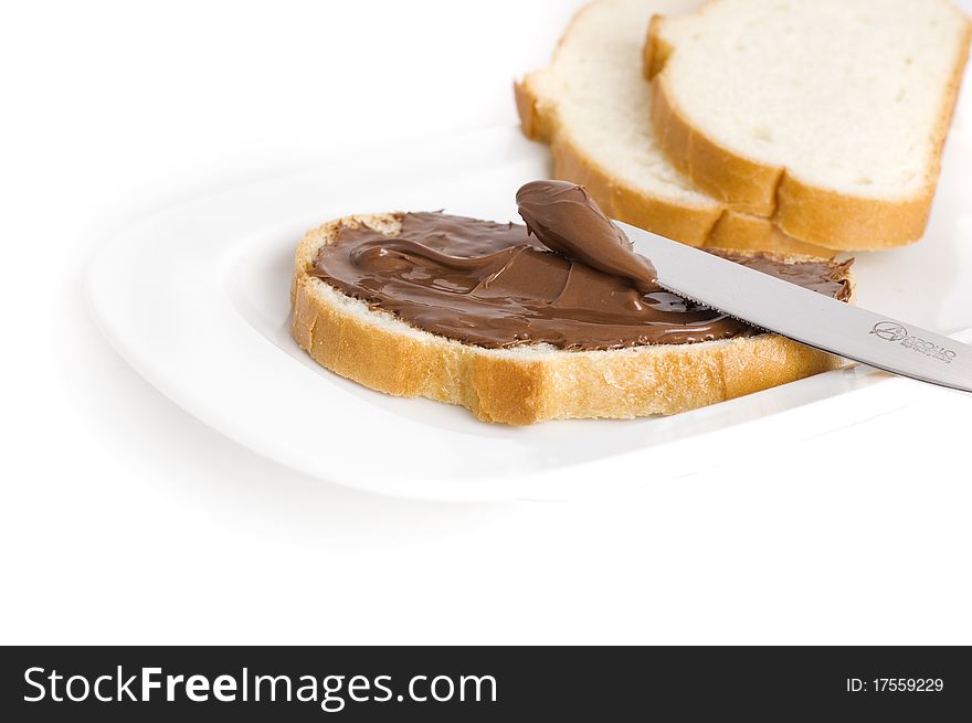 Chocolate sandwich isolated on white background