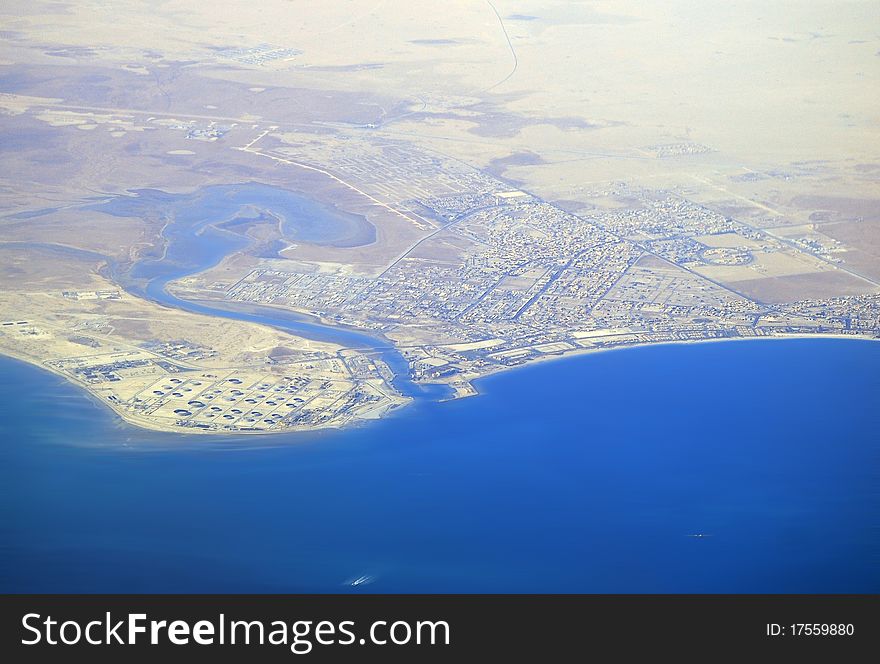 An aerial photo of Al Khafji city in Saudi arabia