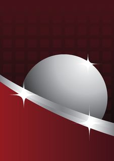 The Red Background With A Sphere Stock Photo