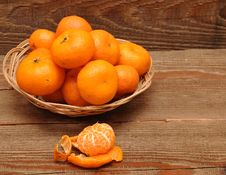Ripe Tangerine Fruits In Basket Stock Image