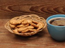 Cup Of Tea And Cookies In Basket Stock Photography Cup Of Tea And Cookies In Basket Stock Photography