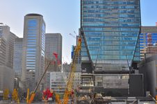 Crane And Construction Work Stock Photo