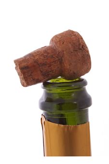 Champagne Bottle And Cork Royalty Free Stock Images