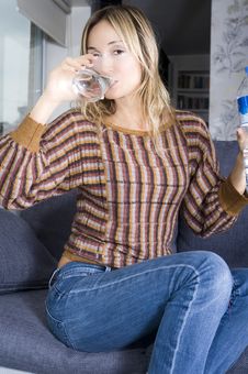 Drinking Water Is Healthy Royalty Free Stock Photo