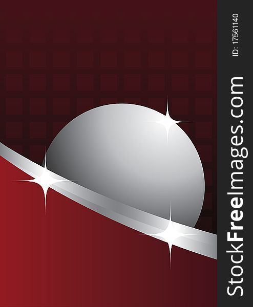 The red background with a sphere for the presentation