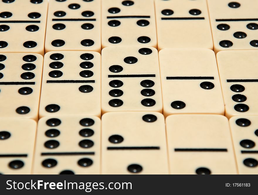 Many of the dice dominoes on white background