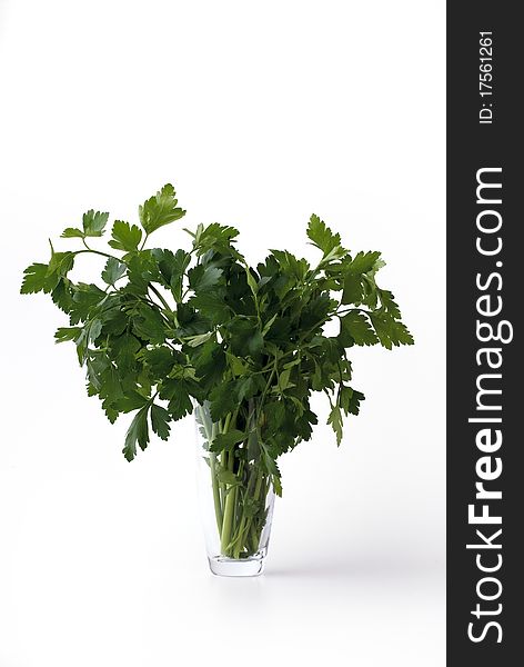 Parsley in a glass jar