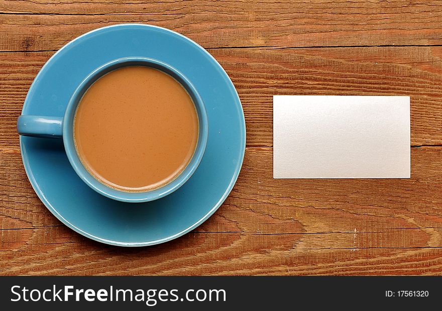 Blank Card On Coffee Cup