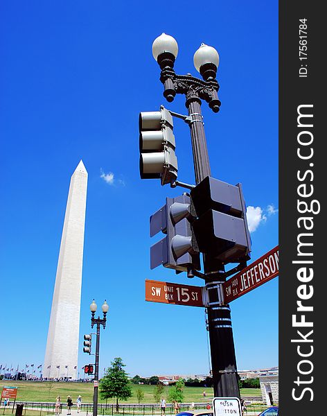 A photo Washington Monument in Washington, D.C, USA, taken from the National Mall.