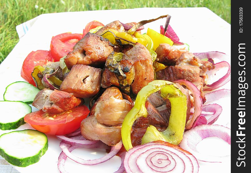 Grilled Meat With Vegetables