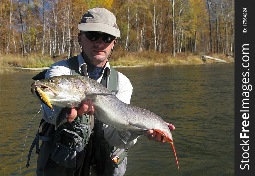 Fishing - fisherman catched big fish