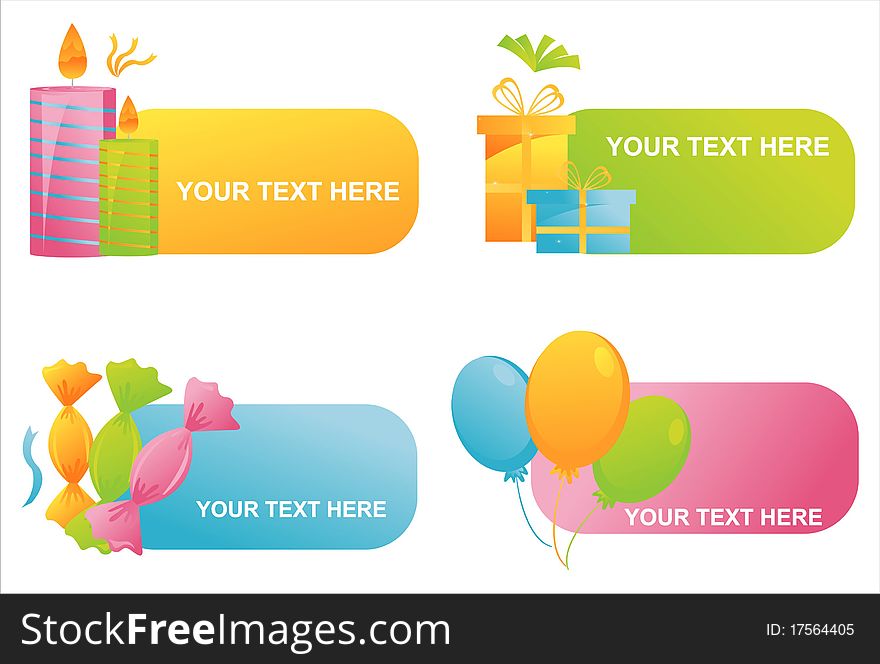 Set of 4 birthday banners