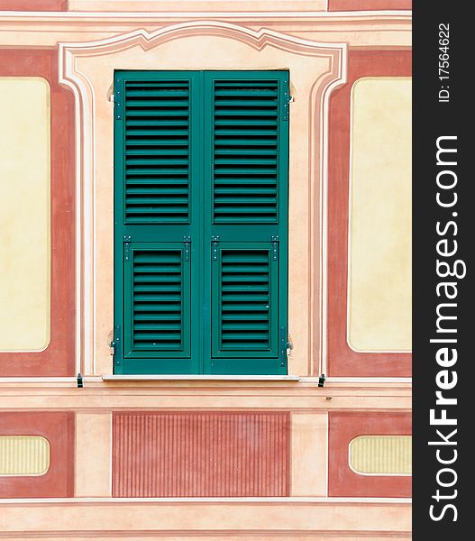 Photo of a window in the village of Camogli. Photo of a window in the village of Camogli