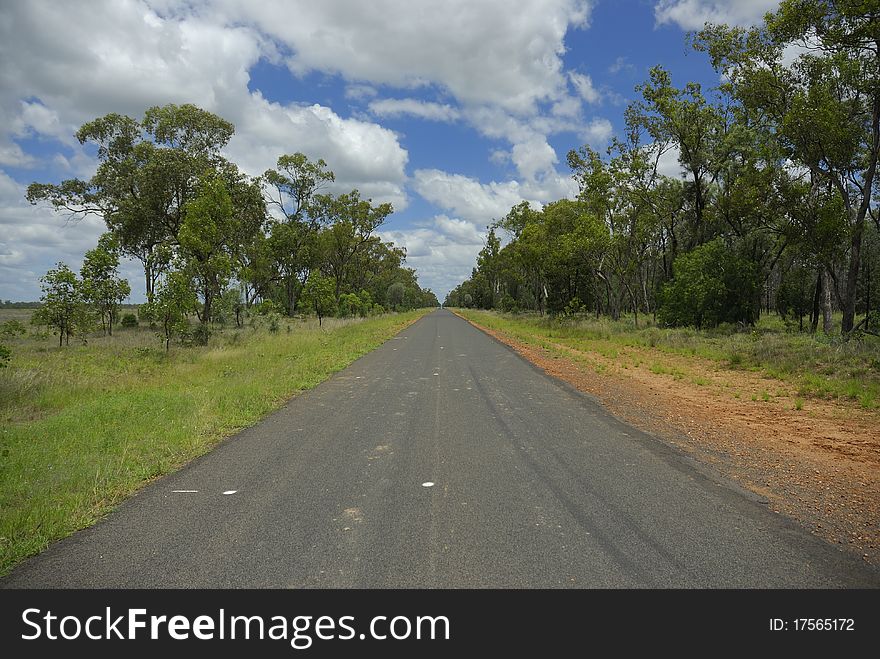 Long straight on the Mitchell St George Rd QLD. Long straight on the Mitchell St George Rd QLD