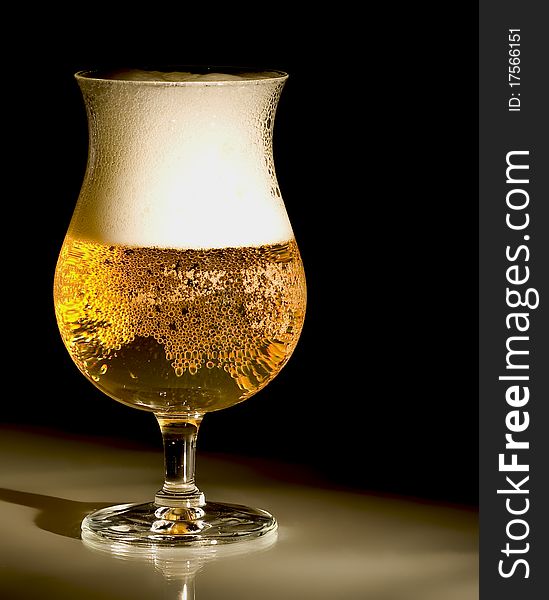 Golden beer and golden light