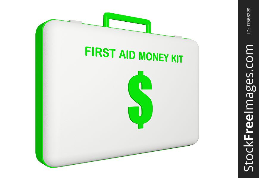 First aid money (dollar) kit illustration on isolated background. First aid money (dollar) kit illustration on isolated background.