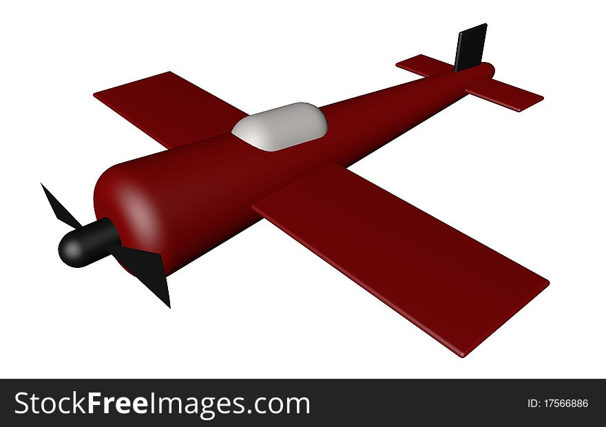 3D Red Plane Model