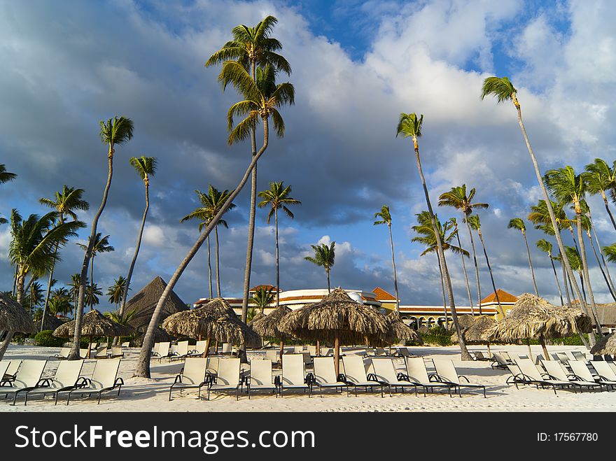 Morning in caribbean beach