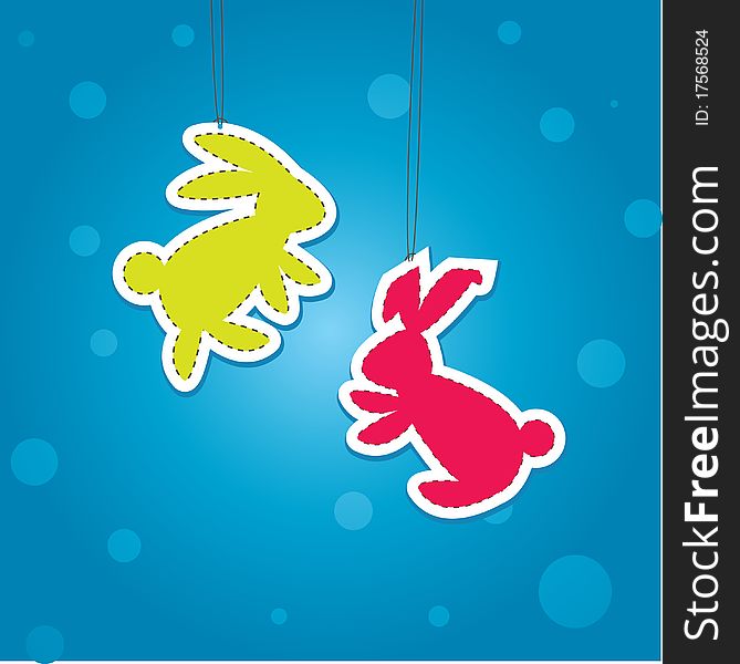 Two color Christmass Hare (rabbit). Vector illustration. Two color Christmass Hare (rabbit). Vector illustration