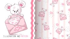 Bear And Bear - Seamless Pattern Royalty Free Stock Image