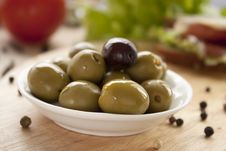 Green Olives Royalty Free Stock Photography Green Olives Royalty Free Stock Photography