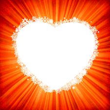 Heart Framr On Golden Light Burst. EPS 8 Royalty Free Stock Photo Heart Framr On Golden Light Burst. EPS 8 Royalty Free Stock Photo