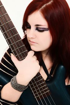 Teen With 5 String Bass Guitar Stock Photos Teen With 5 String Bass Guitar Stock Photos