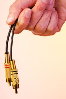 Audio Connectors In Hand Royalty Free Stock Photos Audio Connectors In Hand Royalty Free Stock Photos