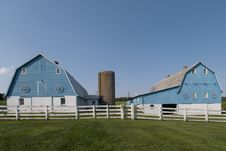 Blue Barns Stock Image