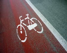 Bicycle Sign Painted On Road Royalty Free Stock Photo Bicycle Sign Painted On Road Royalty Free Stock Photo