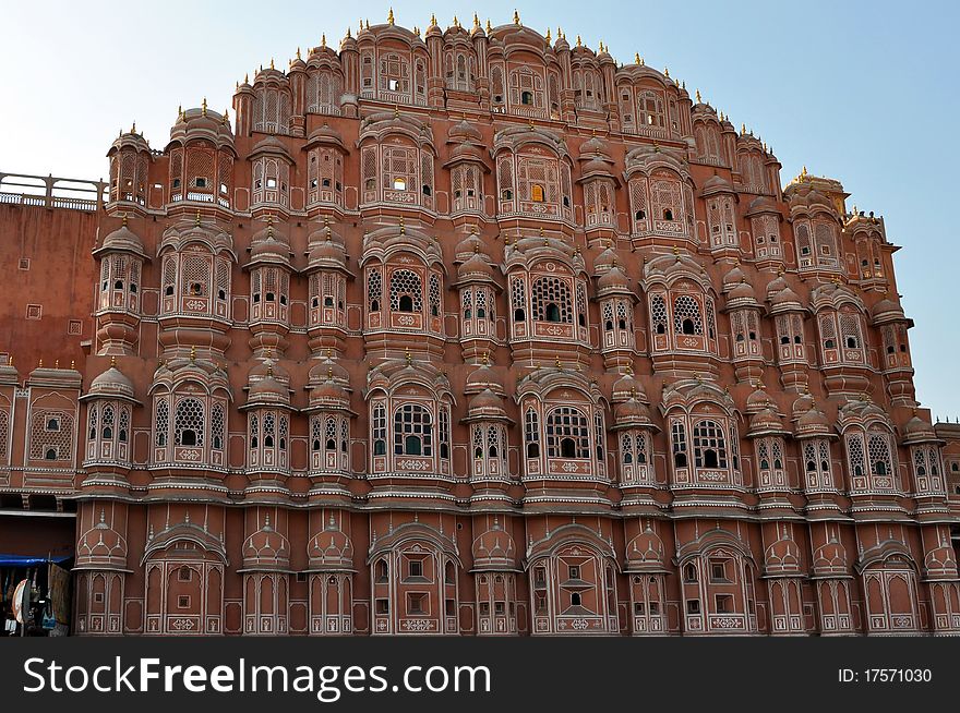 Palace of Winds in Jaipur, India, horizontal shot.