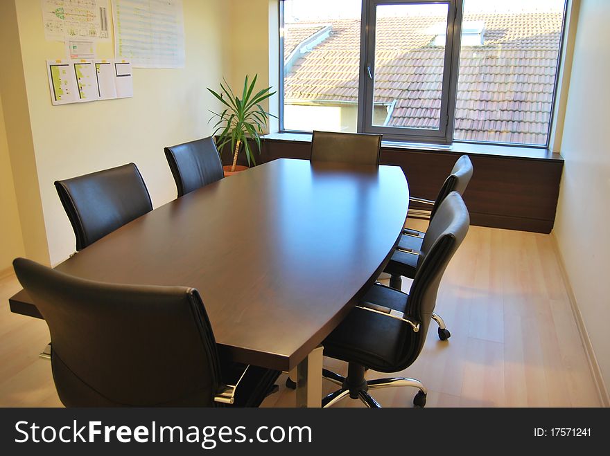 A photo of a conference room in a high-tech company. A photo of a conference room in a high-tech company