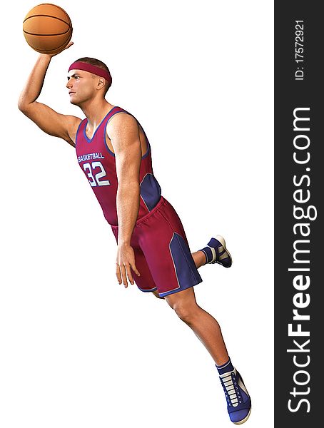 Basketball ball athlete shoe sports man shorts 3d