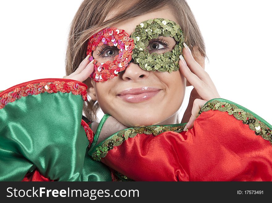 Girl with colorful mask