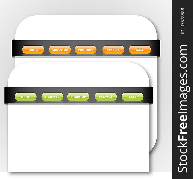 Illustration of website menu icons on white background