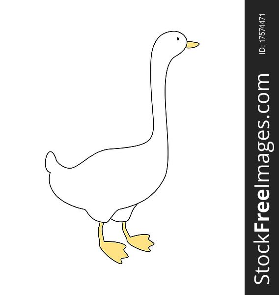 Illustration of goose, isolated on white background