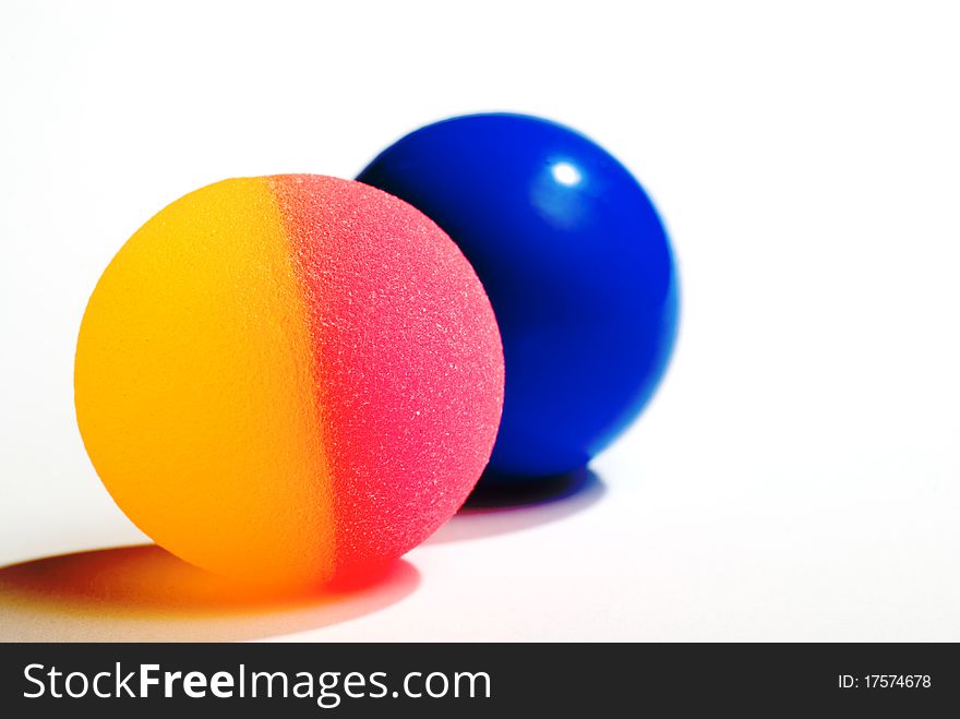 Colour balls with shadow on white