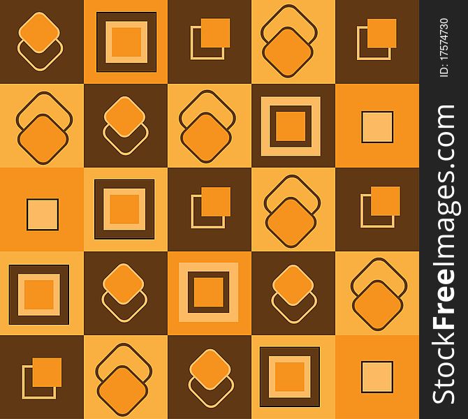 Futuristic seamless pattern with orange and brown rectangles. Futuristic seamless pattern with orange and brown rectangles