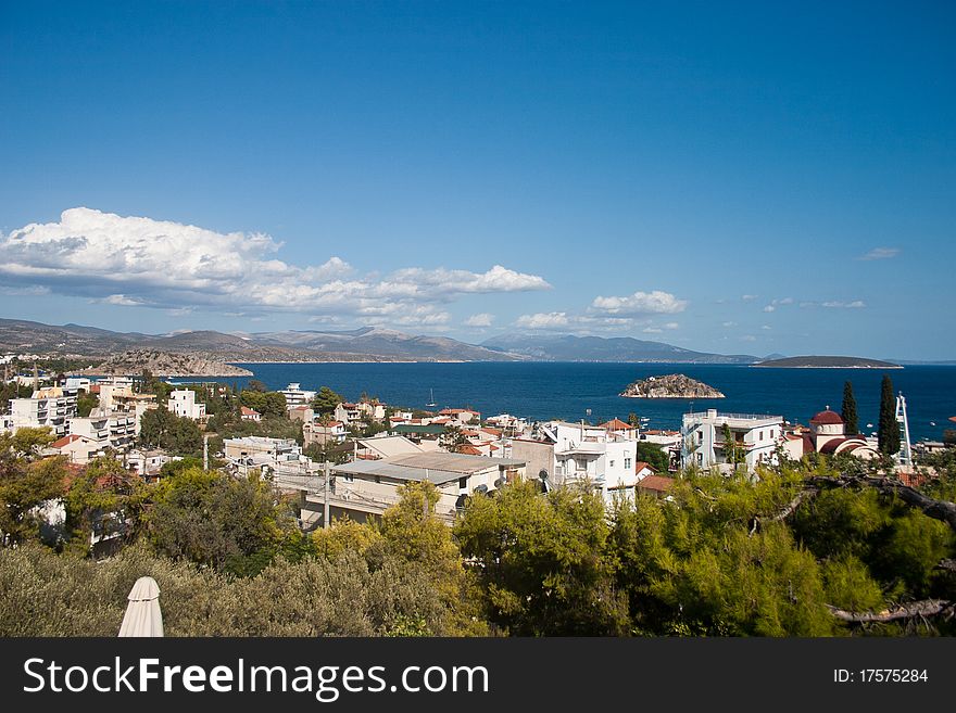 Panoramic view of Tolo, Peloponnese, Greece