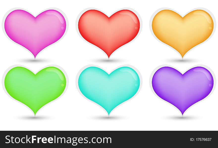 Colorful heart isolated on white background