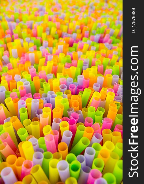 Colorful Plastic Straw Background Pattern