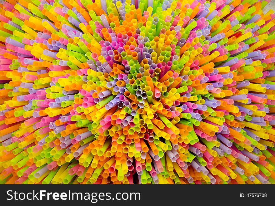 Colorful Plastic Straw Background Pattern